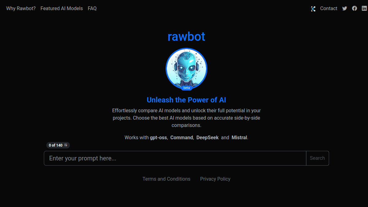 Rawbot官网截图