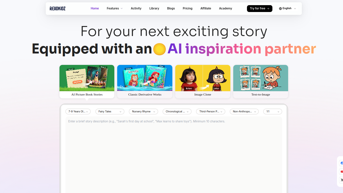 Readkidz官网截图