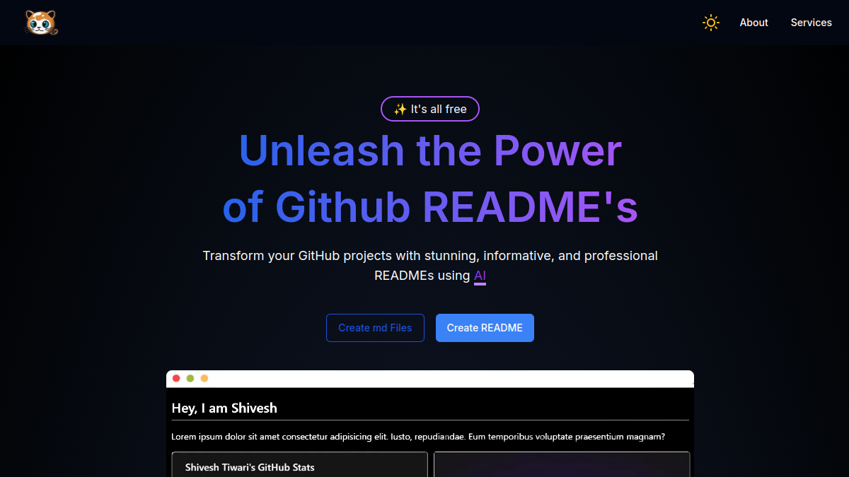 Unleash the Power of Github README's官网截图