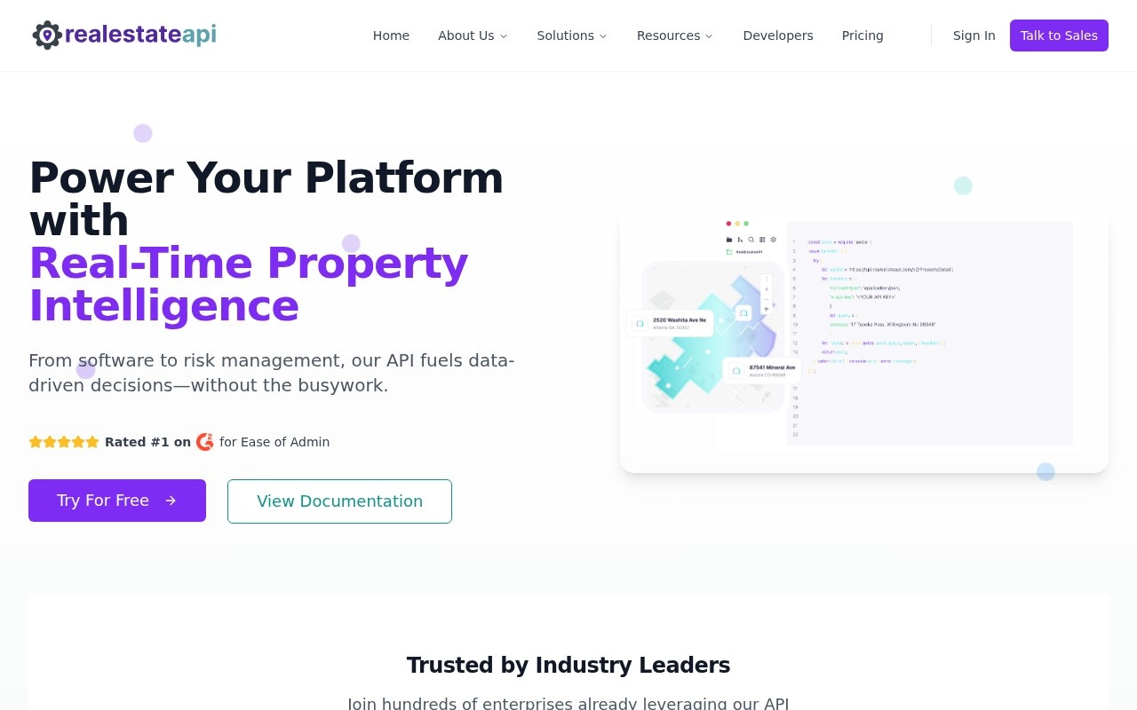 RealEstateAPI官网截图