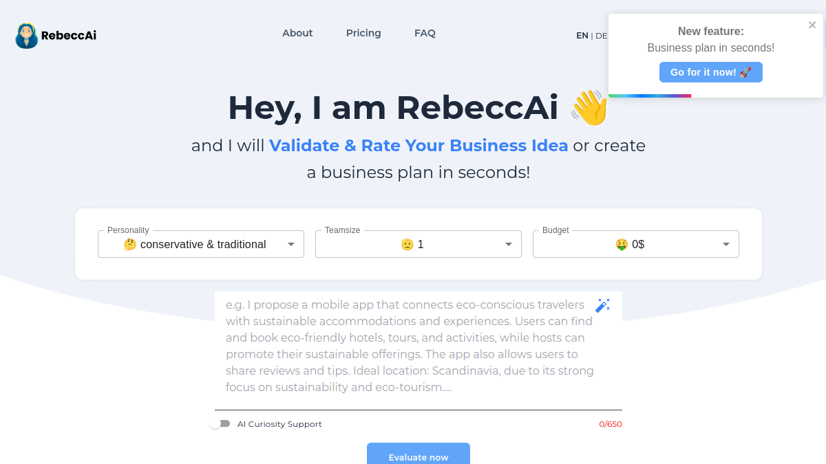 RebeccAi - It's. Your. Idea.官网截图