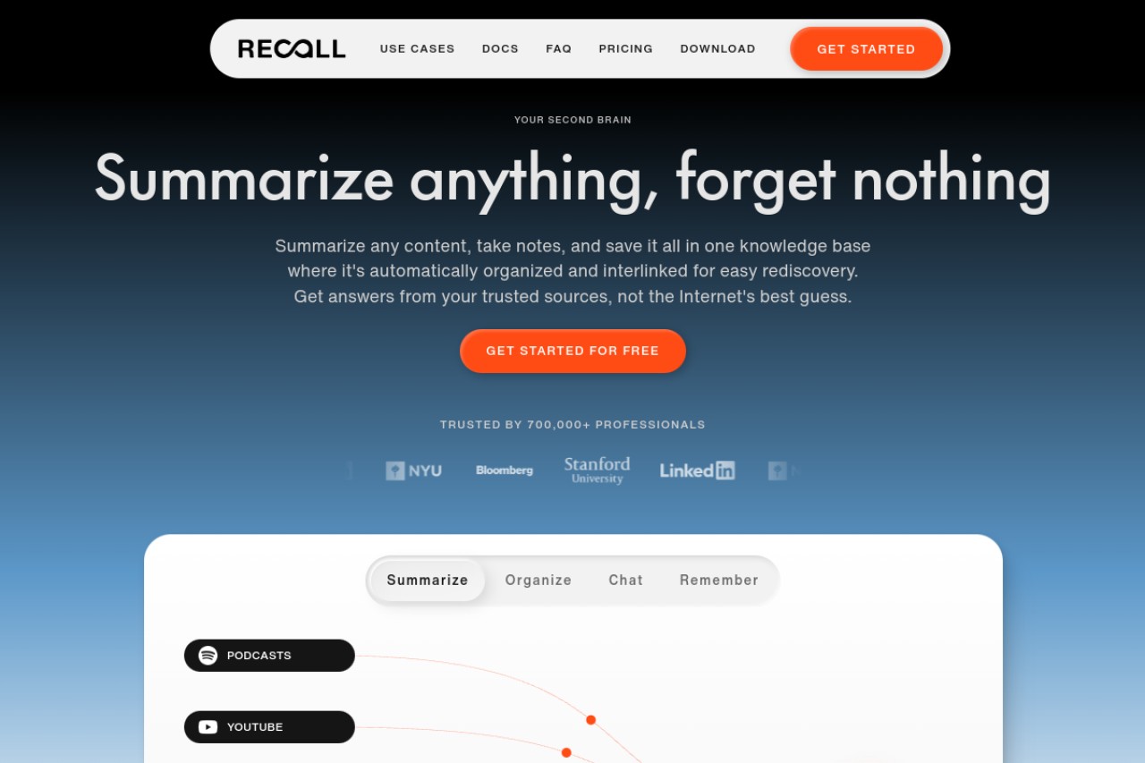 Recall官网截图