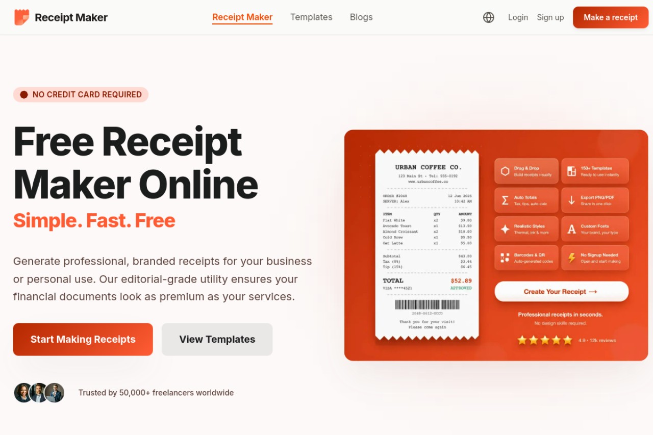 Free Receipt Maker官网截图