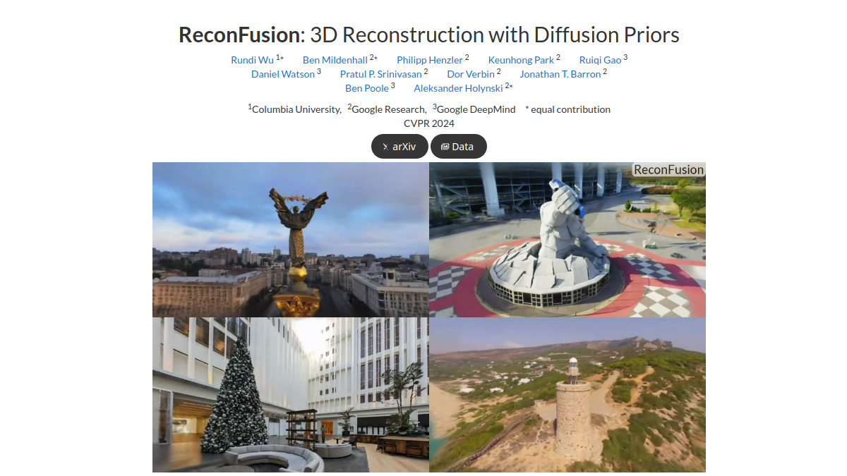 ReconFusion官网截图