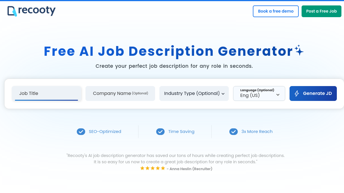 Free Job Description Generator官网截图