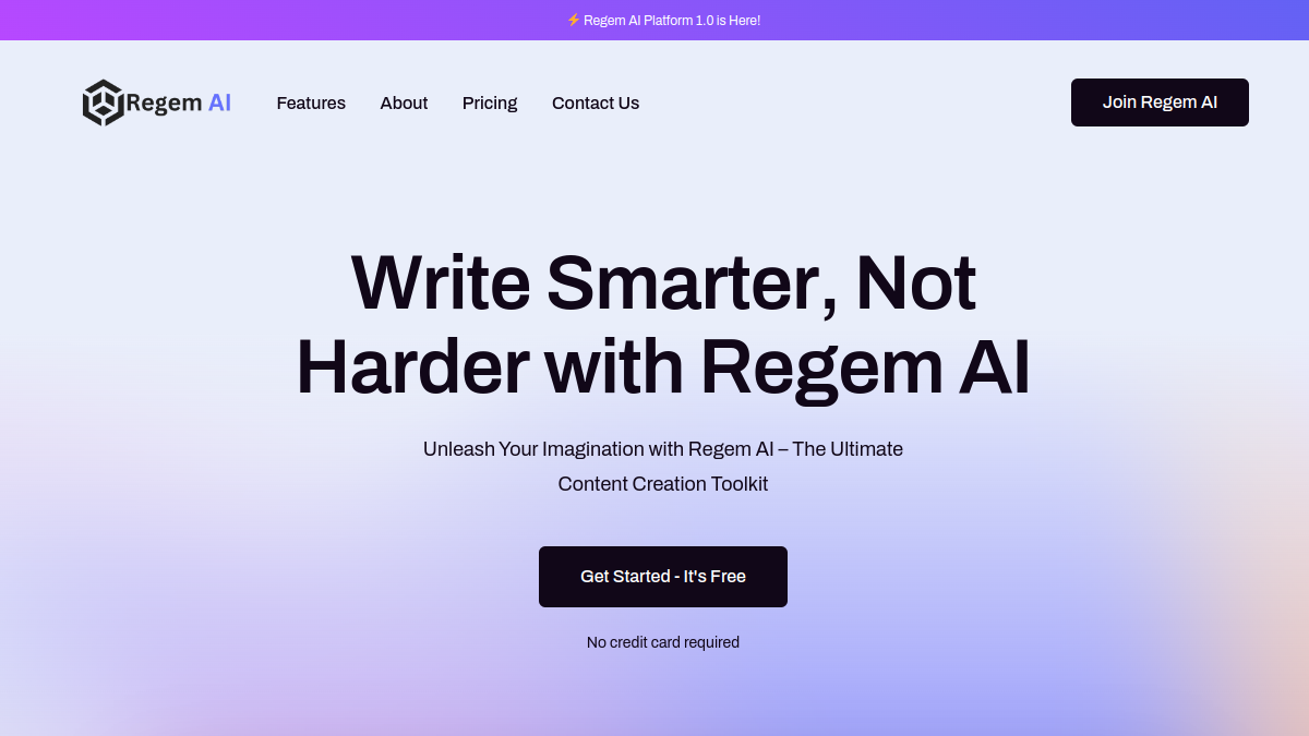 Regem AI Platform官网截图