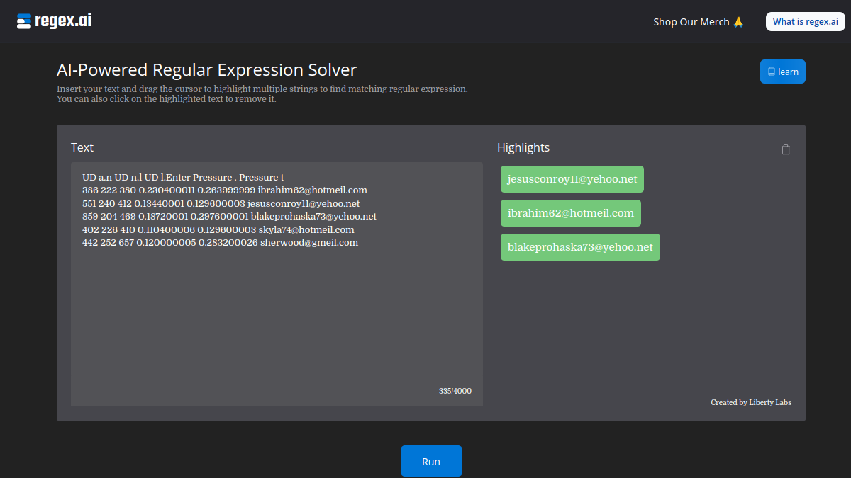 Regex.ai官网截图
