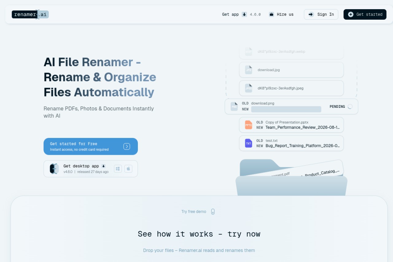Renamer.ai官网截图