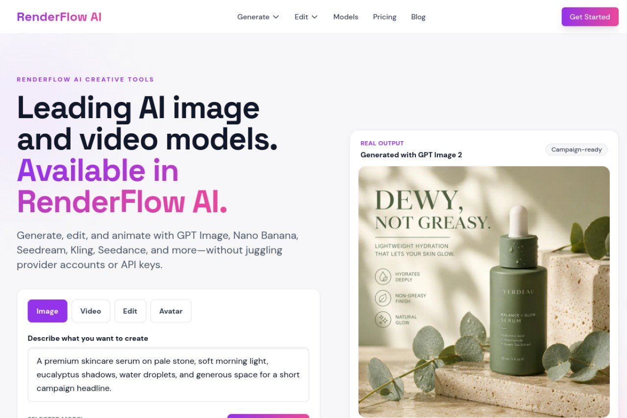 RenderFlow AI官网截图