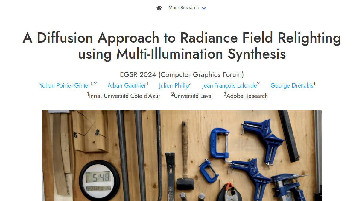 A Diffusion Approach to Radiance Field Relighting using Multi-Illumination Synthesis官网截图