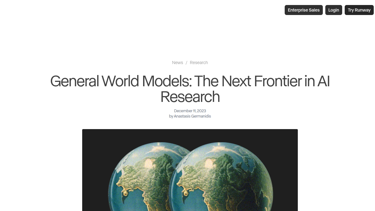 General World Models官网截图