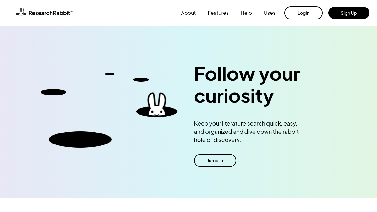 ResearchRabbit官网截图