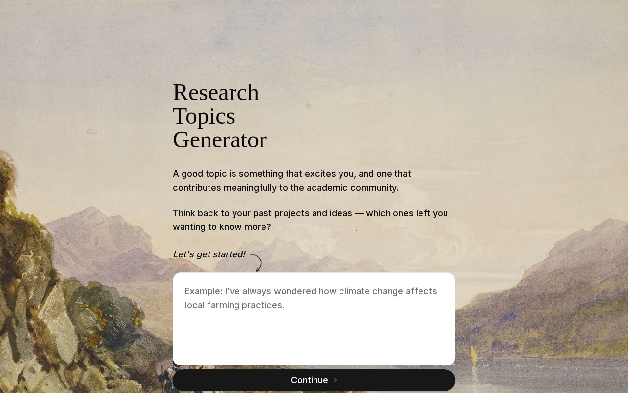 Research Topics Generator官网截图