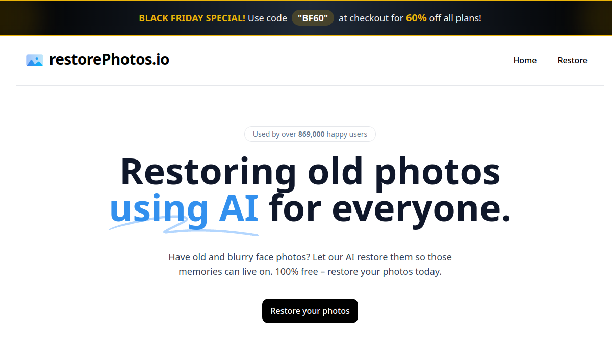 RestorePhotos官网截图