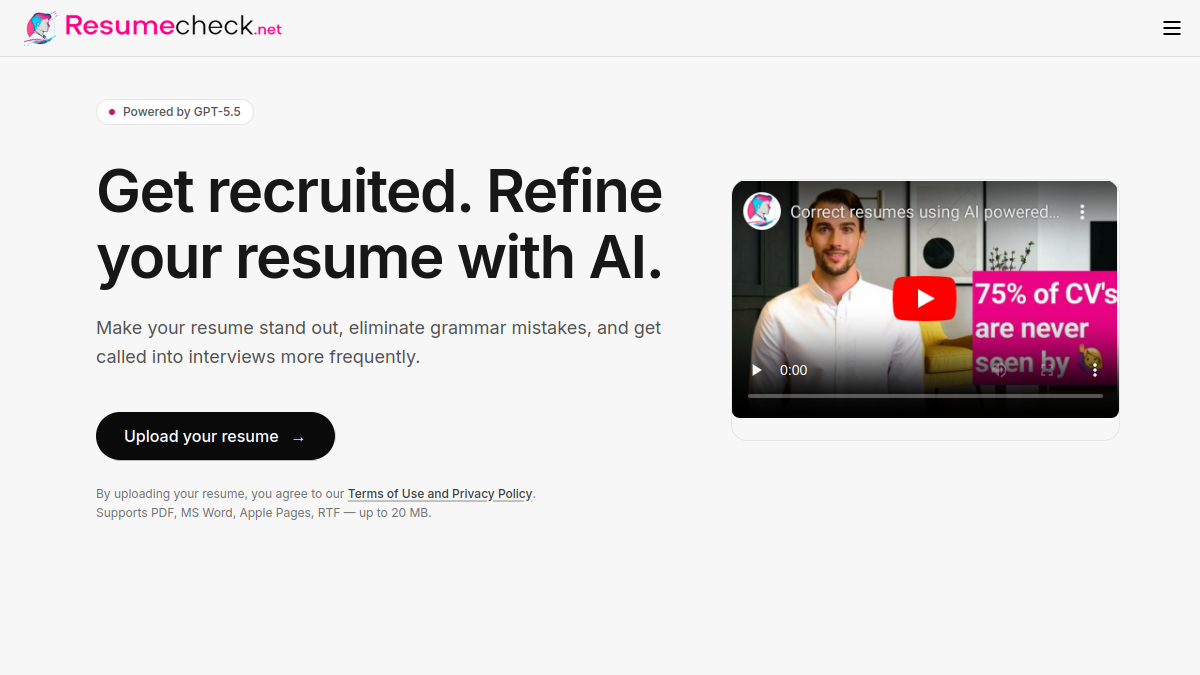 ResumeCheck.net官网截图