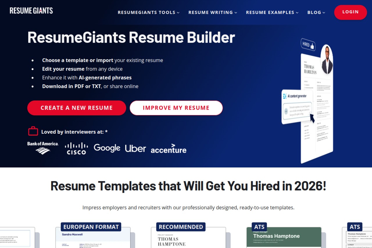 ResumeGiants官网截图