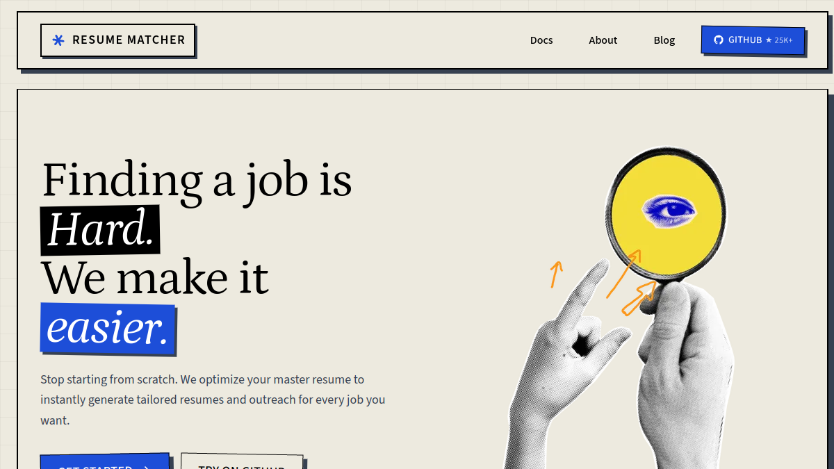 Resume Matcher官网截图