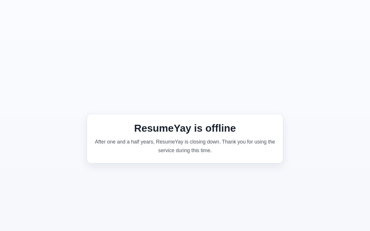Resume Yay官网截图