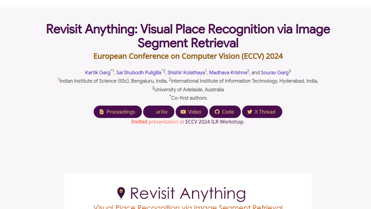 Revisit Anything官网截图