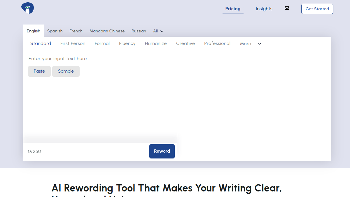 Rewording Tool官网截图