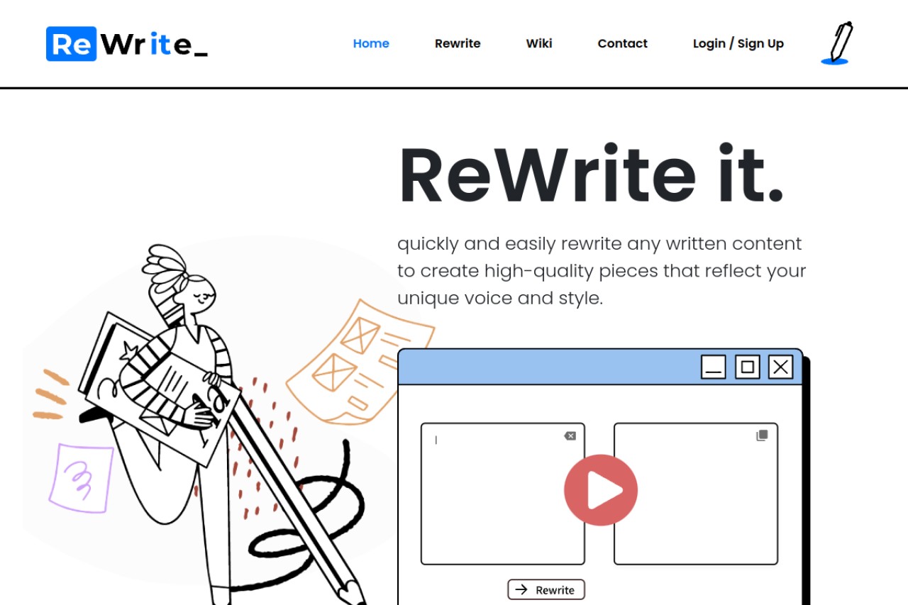 ReWriteIt.ai官网截图