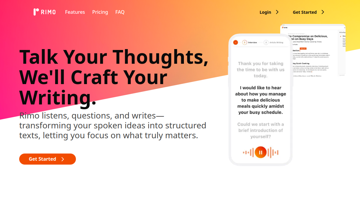 Rimo AI Editor官网截图