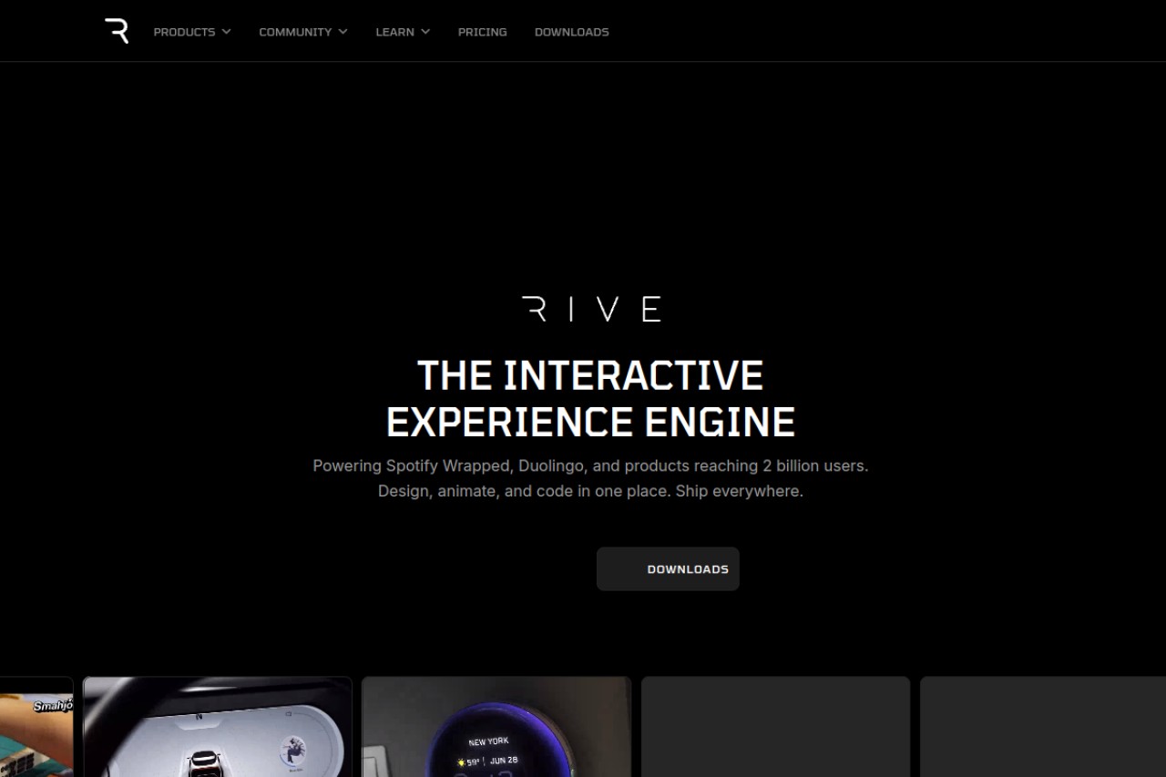 Rive官网截图