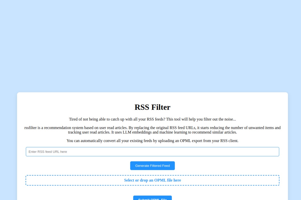 RSS Filter官网截图