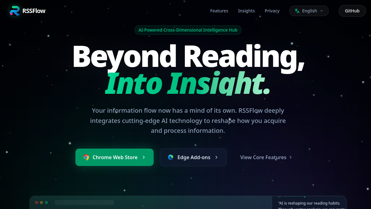 RSSFlow Reader官网截图