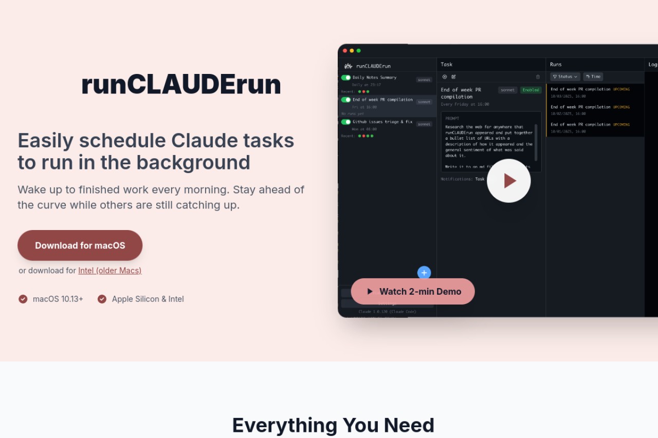 runCLAUDErun官网截图