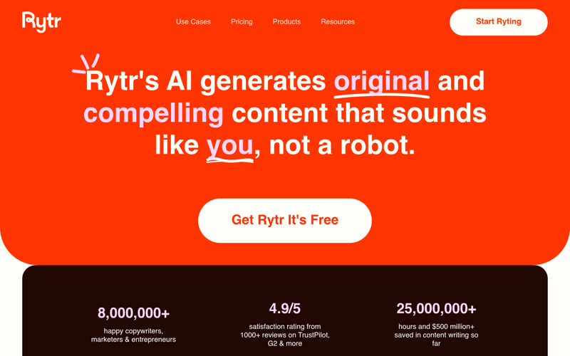 Rytr官网截图