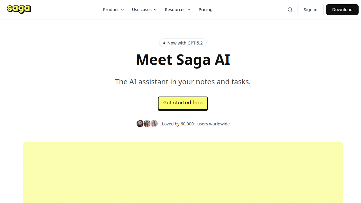 Saga AI官网截图
