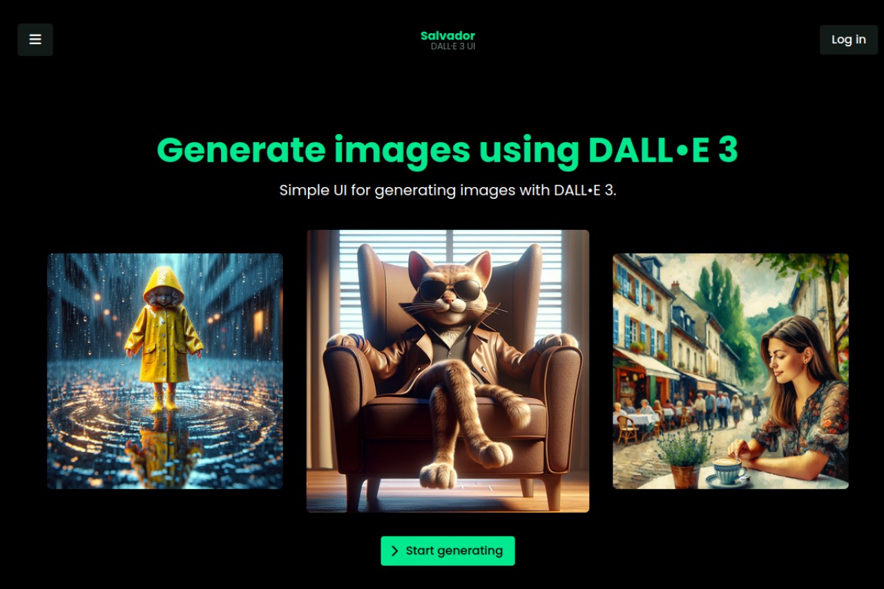 Salvador DALL·E 3 UI官网截图