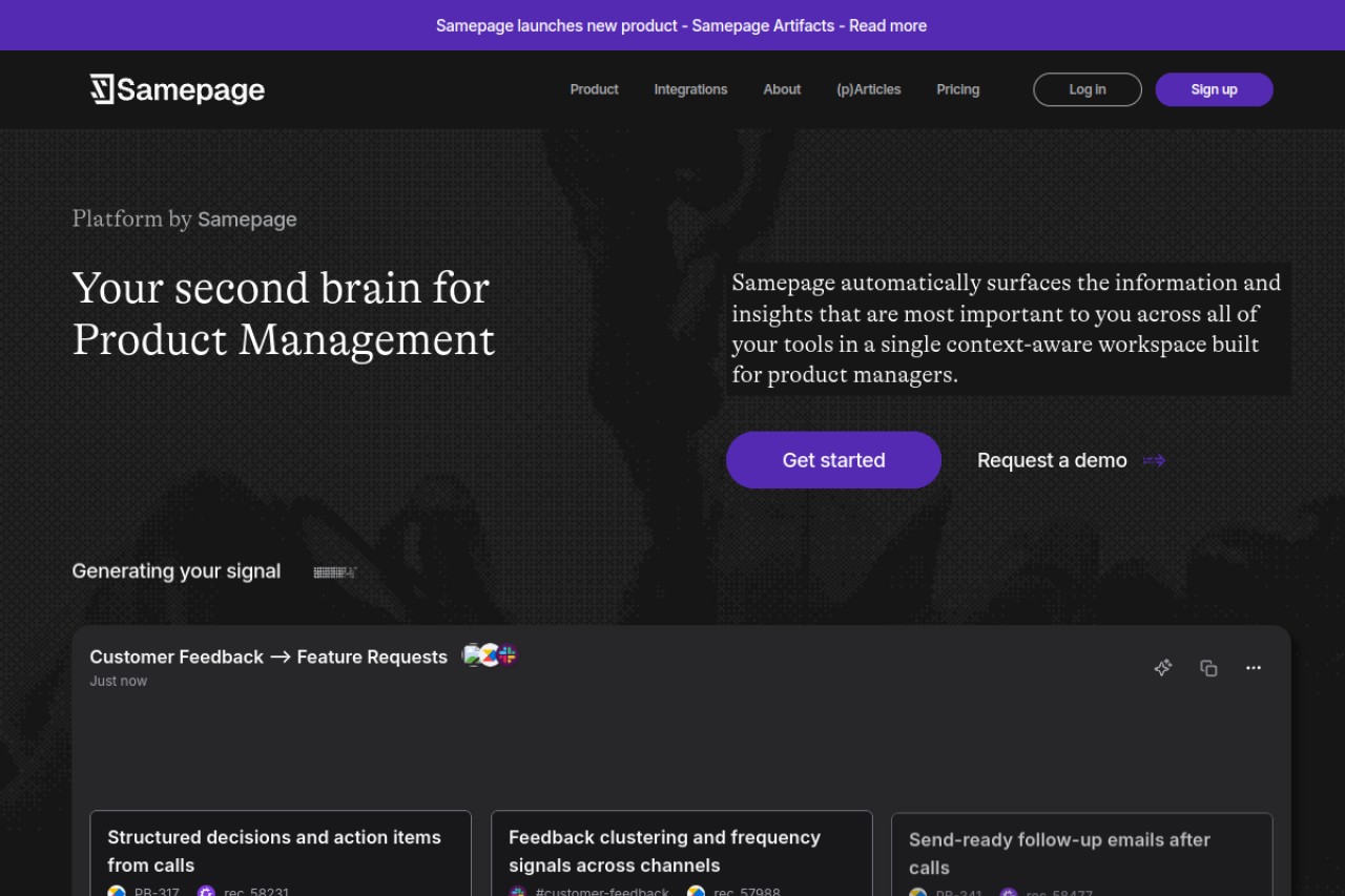Samepage Signals官网截图