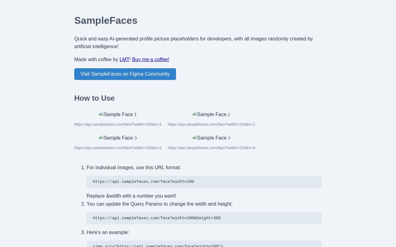 SampleFaces官网截图