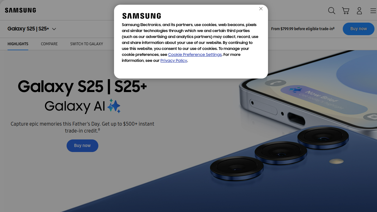 Galaxy S25官网截图
