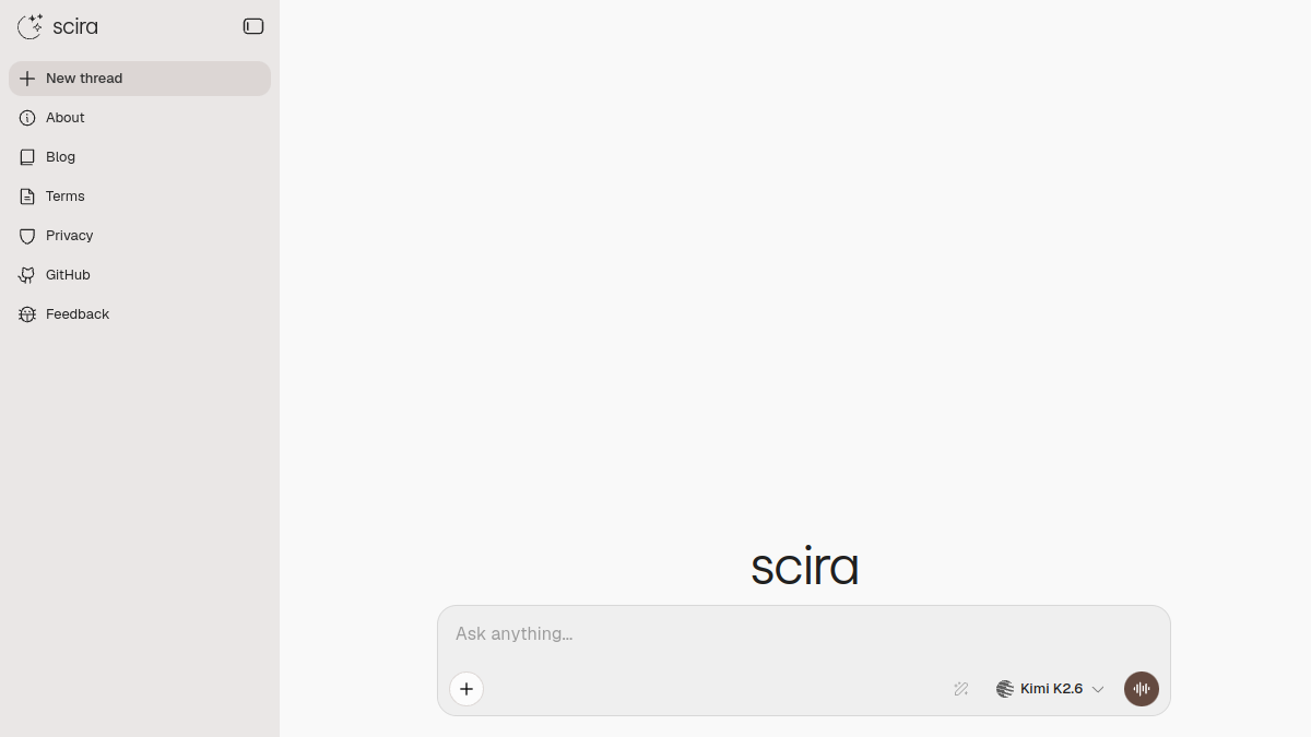 Scira AI官网截图
