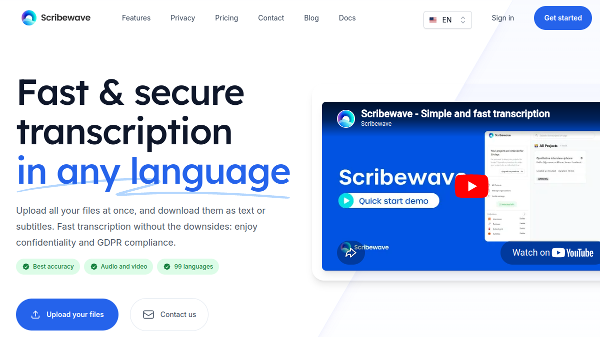 Scribewave官网截图