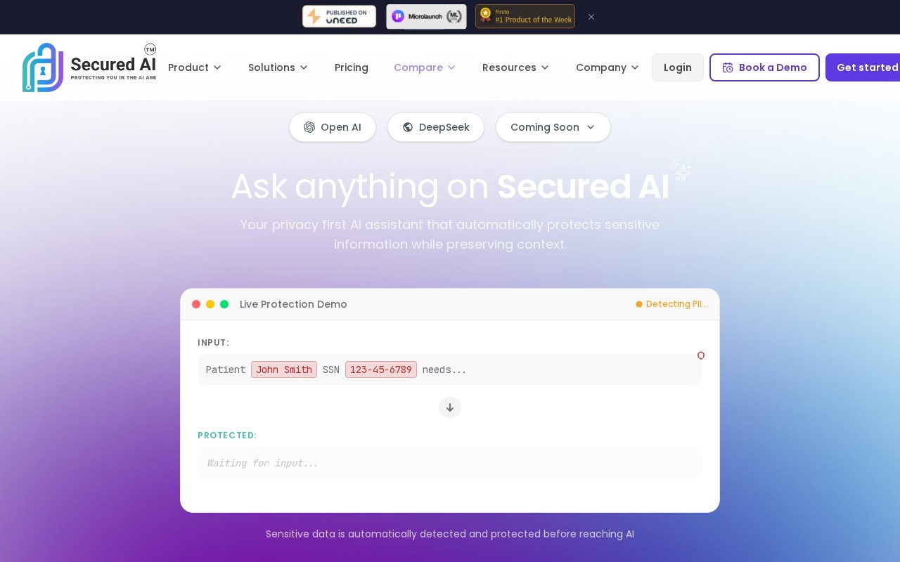SecuredAI官网截图