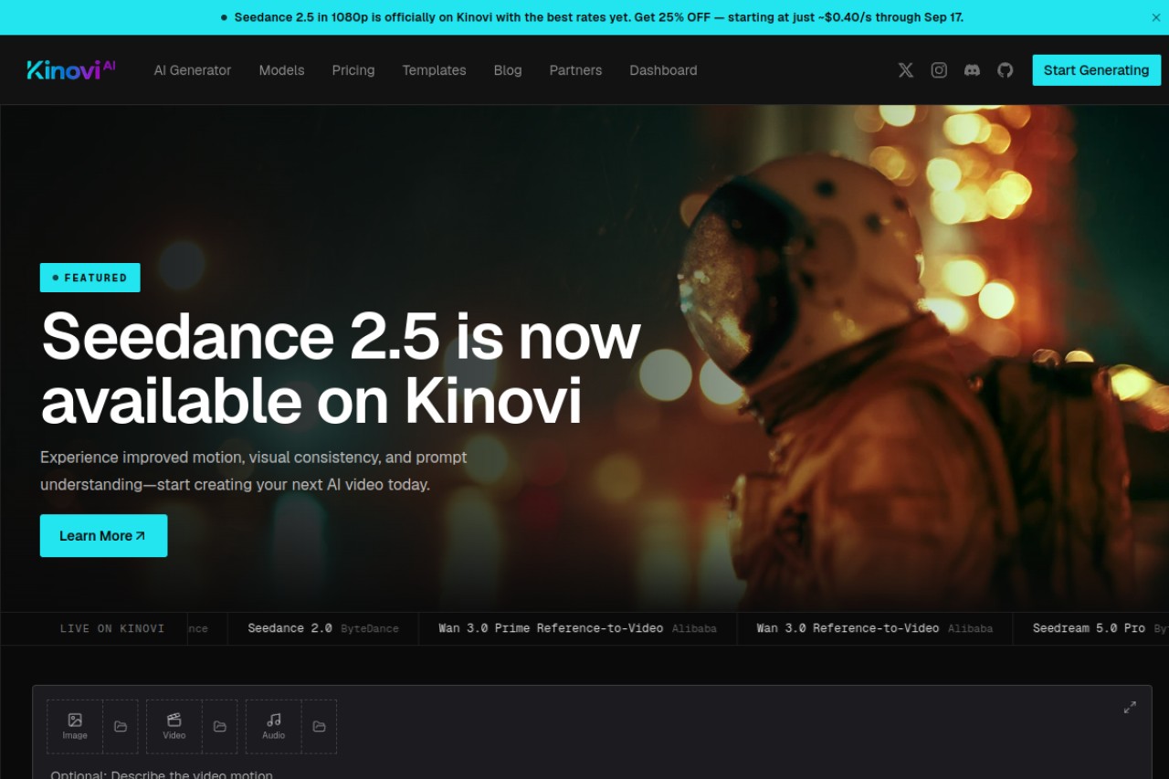 Seedance 2.0 AI Video Generator官网截图