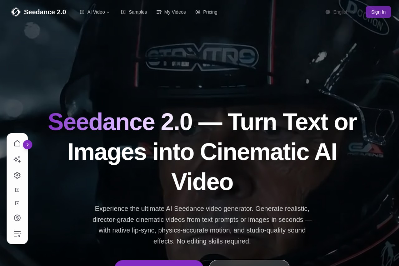 Seedance 2.0 - AI Video Generator官网截图