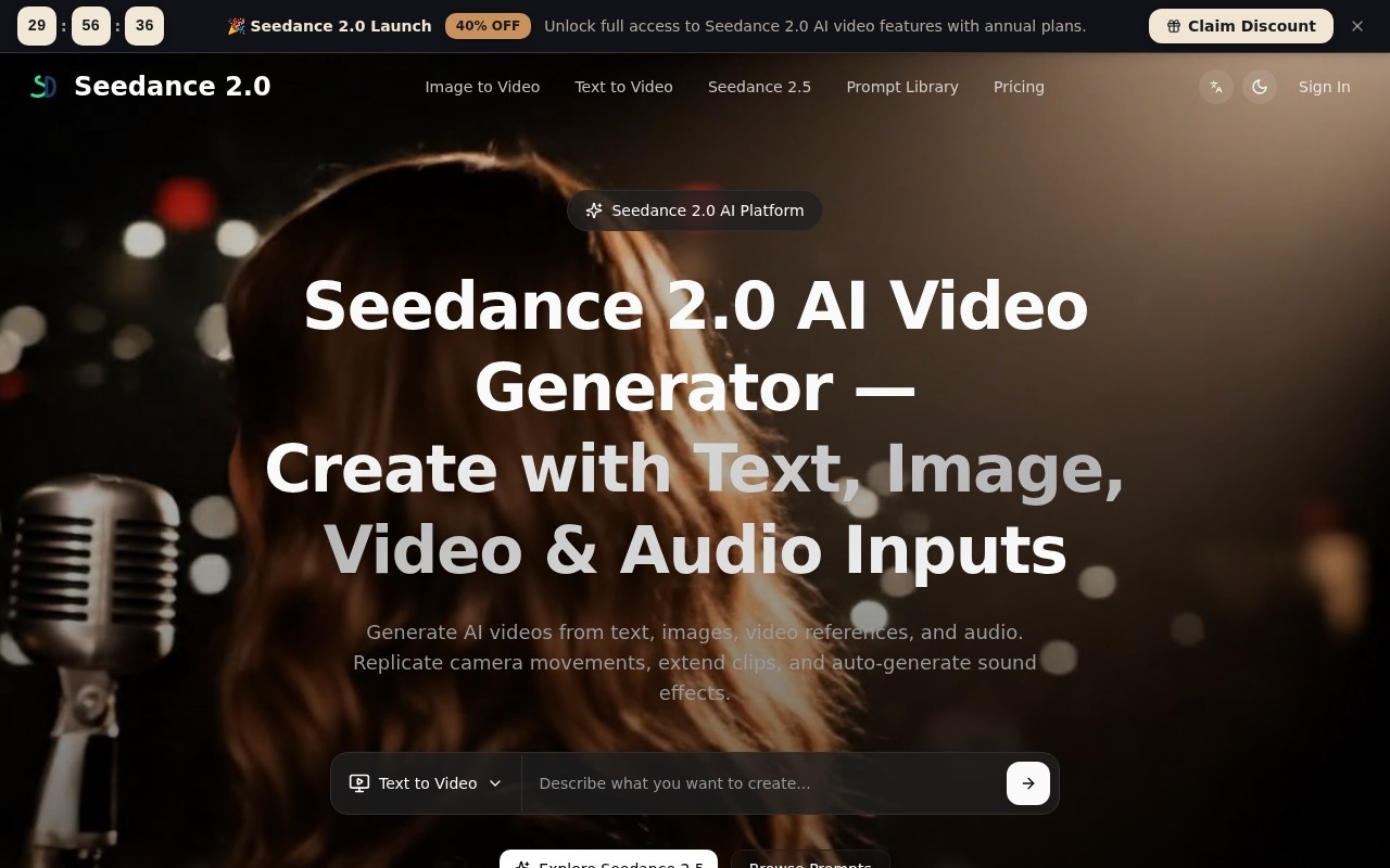 Seedance2官网截图