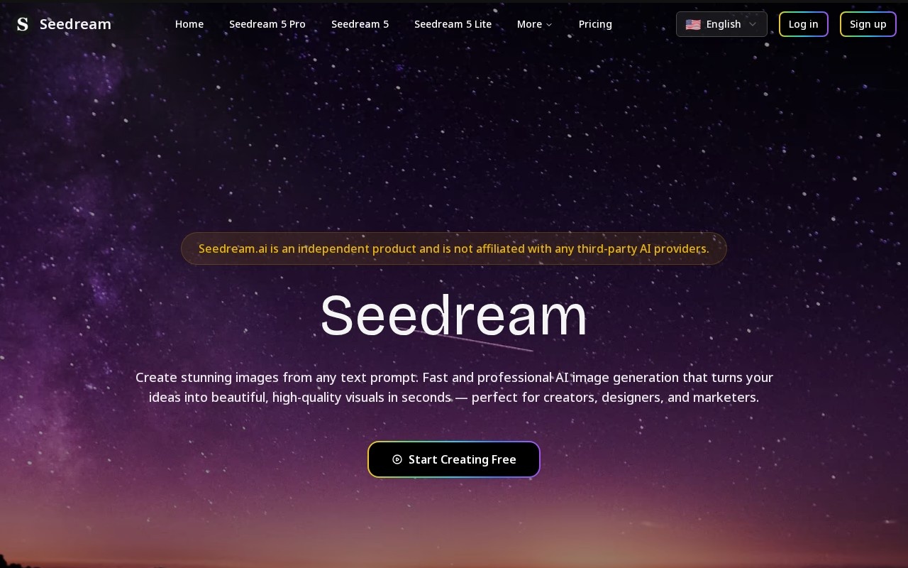 Seedream AI官网截图