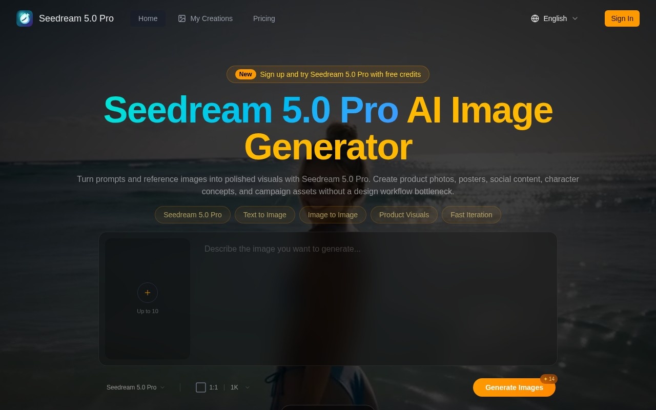 Seedream 5.0 Pro官网截图