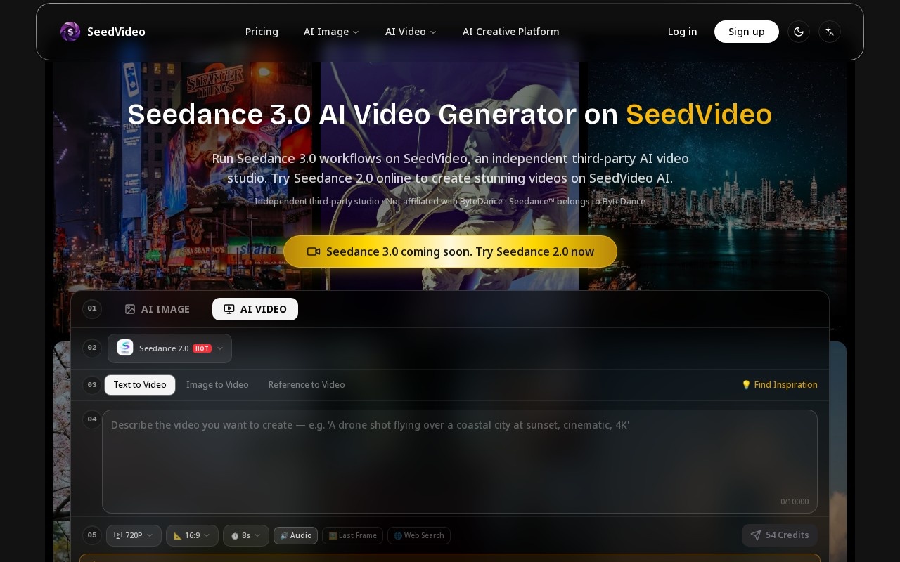 SeedVideo AI官网截图