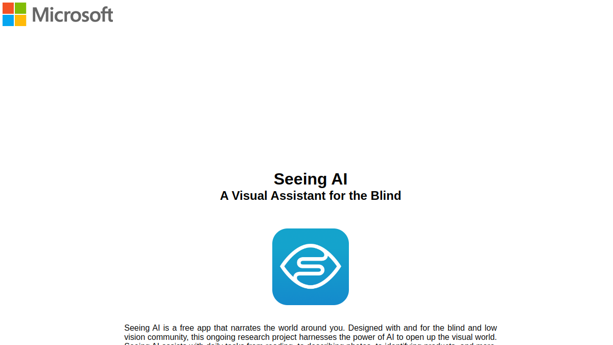 Seeing AI官网截图