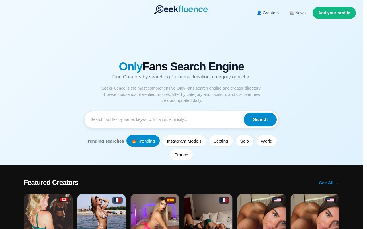 Seekfluence官网截图