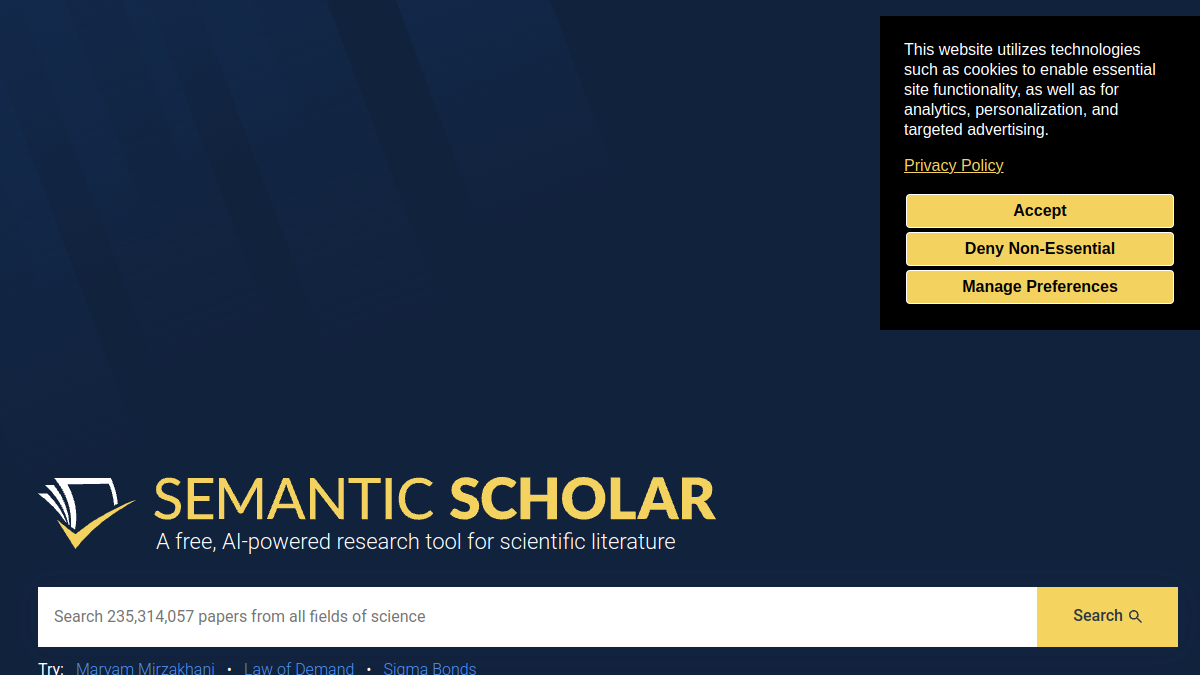 Semantic Scholar官网截图
