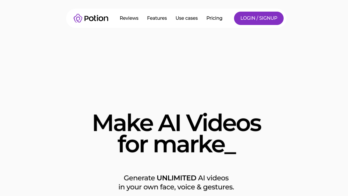 Potion官网截图