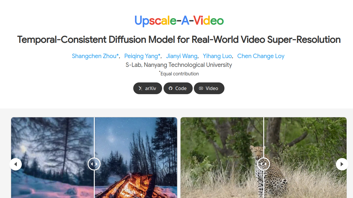 Upscale-A-Video官网截图